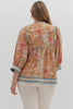 Solid cuff band short bubble sleeve pullover