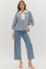 Stripe pattern button front shirt