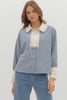 Stripe pattern button front shirt
