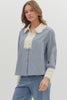 Stripe pattern button front shirt