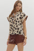 Leopard pattern button front top