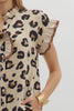 Leopard pattern button front top