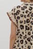 Leopard pattern button front top