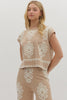 Damask pattern sweater knit
