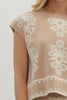 Damask pattern sweater knit