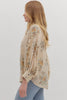Floral print long sleeve top