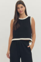 Solid sleeveless Skirt Set