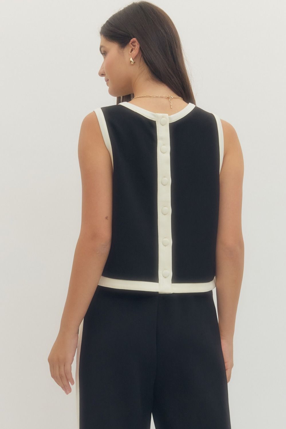 Solid sleeveless Skirt Set
