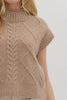 Solid cap sleeve mock neck sweater Oatmeal