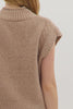 Solid cap sleeve mock neck sweater Oatmeal