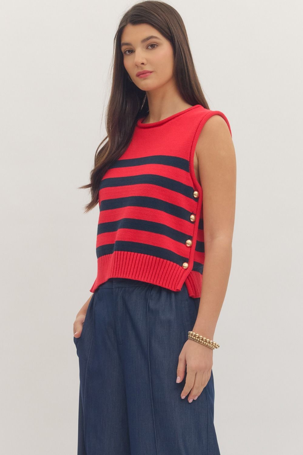 Striped Sleeveless Knit Top - Little Jill & Co.