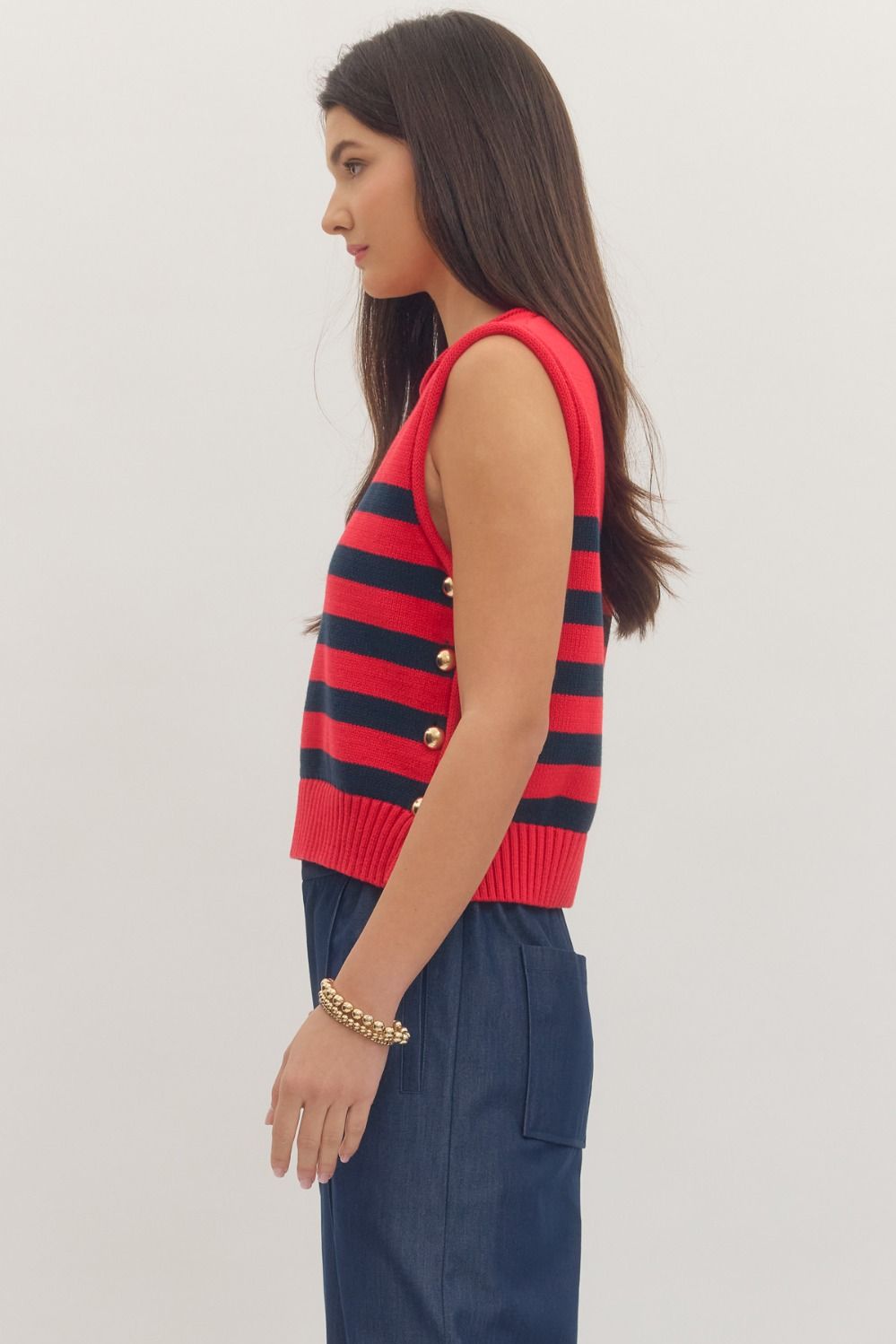 Striped Sleeveless Knit Top - Little Jill & Co.