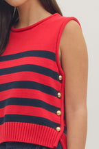 Striped Sleeveless Knit Top - Little Jill & Co.