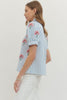 Floral Striped Short Puff Sleeve Top - Little Jill & Co.