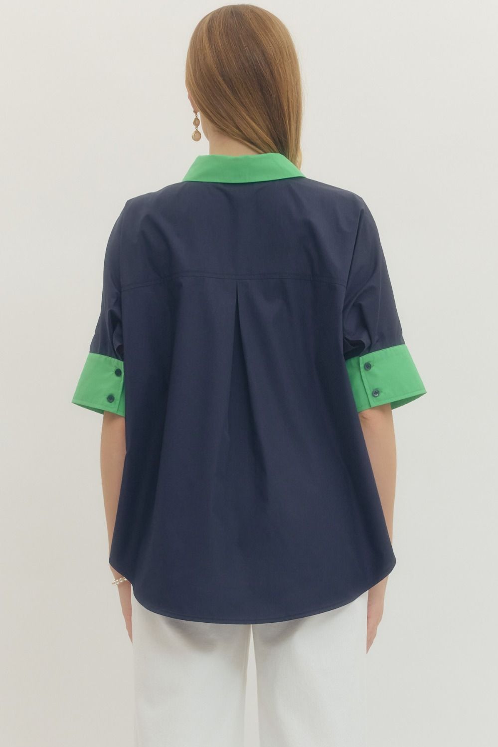 Solid short Sleeve Top Navy - Little Jill & Co.