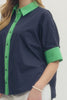 Solid short Sleeve Top Navy - Little Jill & Co.