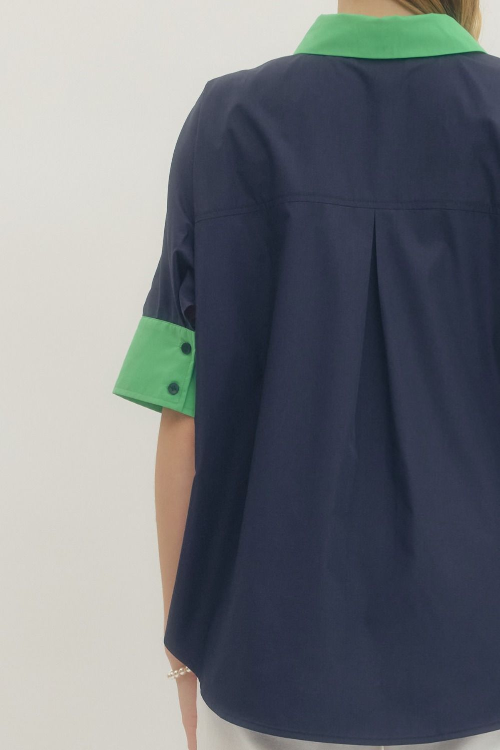 Solid short Sleeve Top Navy - Little Jill & Co.