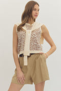 Ecru Leopard Sleeveless Top