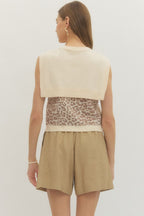 Ecru Leopard Sleeveless Top