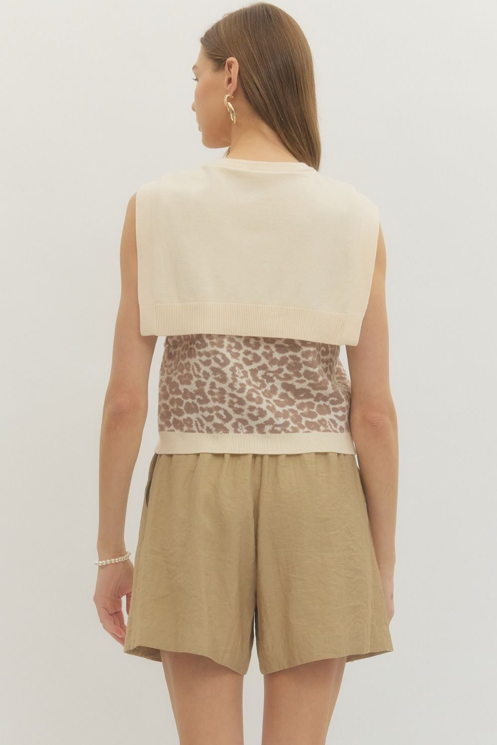 Ecru Leopard Sleeveless Top
