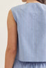 Striped Sleeveless Cropped Vest Blue