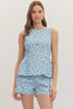Botanical Blue Rose Short Set