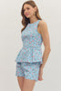 Botanical Blue Rose Short Set