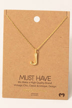 Gold Dipped Bubble Letter Pendant Necklace