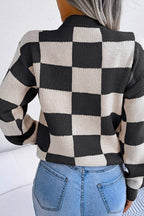 WOMEN PATCHWORK PATTERN LOOSE FIT KNITTED - Little Jill & Co.