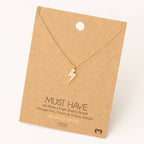 Mini Studded Lightning Bolt Necklace