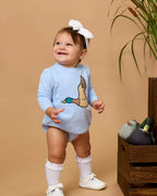 Baby Mallard Skies Applique Sweatshirt Bubble Romper
