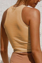 Sport short crop sleeveless top tight-fitting I-tank top