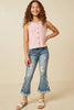 Girls Patterned Button Detail Knit Tank