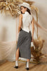 SS3503 SIDE SLIT PENCIL DENIM LONG SKIRT
