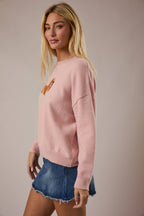 CREW NECK KING CHARLES SPANIEL DOG GRAPHIC SWEATER - Little Jill & Co.