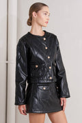 A quilted faux leather jacket - FJ1308