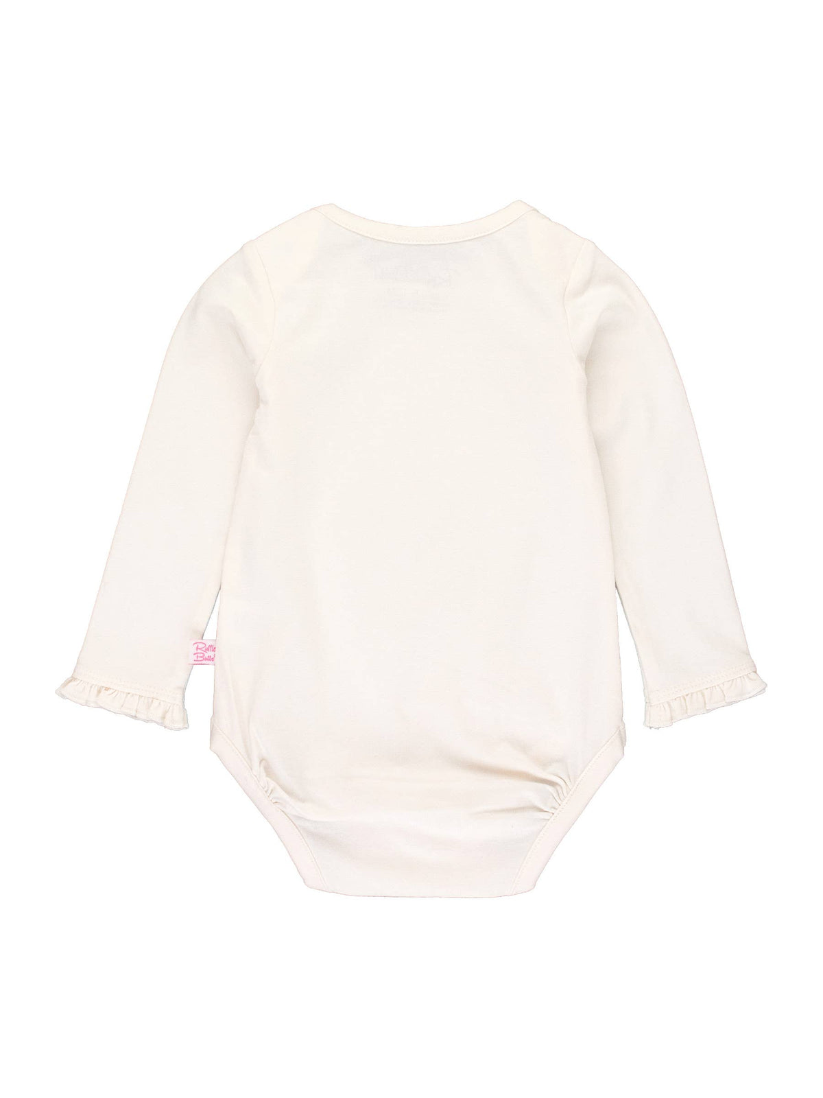 Baby Girls Ivory Knit Long Sleeve Ruffle Bodysuit