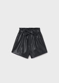 Black Faux Leather Shorts