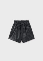 Black Faux Leather Shorts