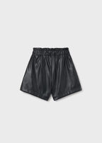Black Faux Leather Shorts