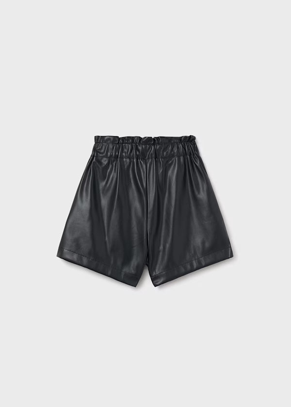 Black Faux Leather Shorts