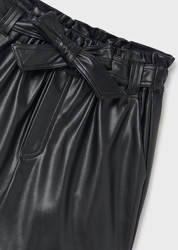 Black Faux Leather Shorts