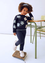 Navy Fleece Basic Jegging - Little Jill & Co.