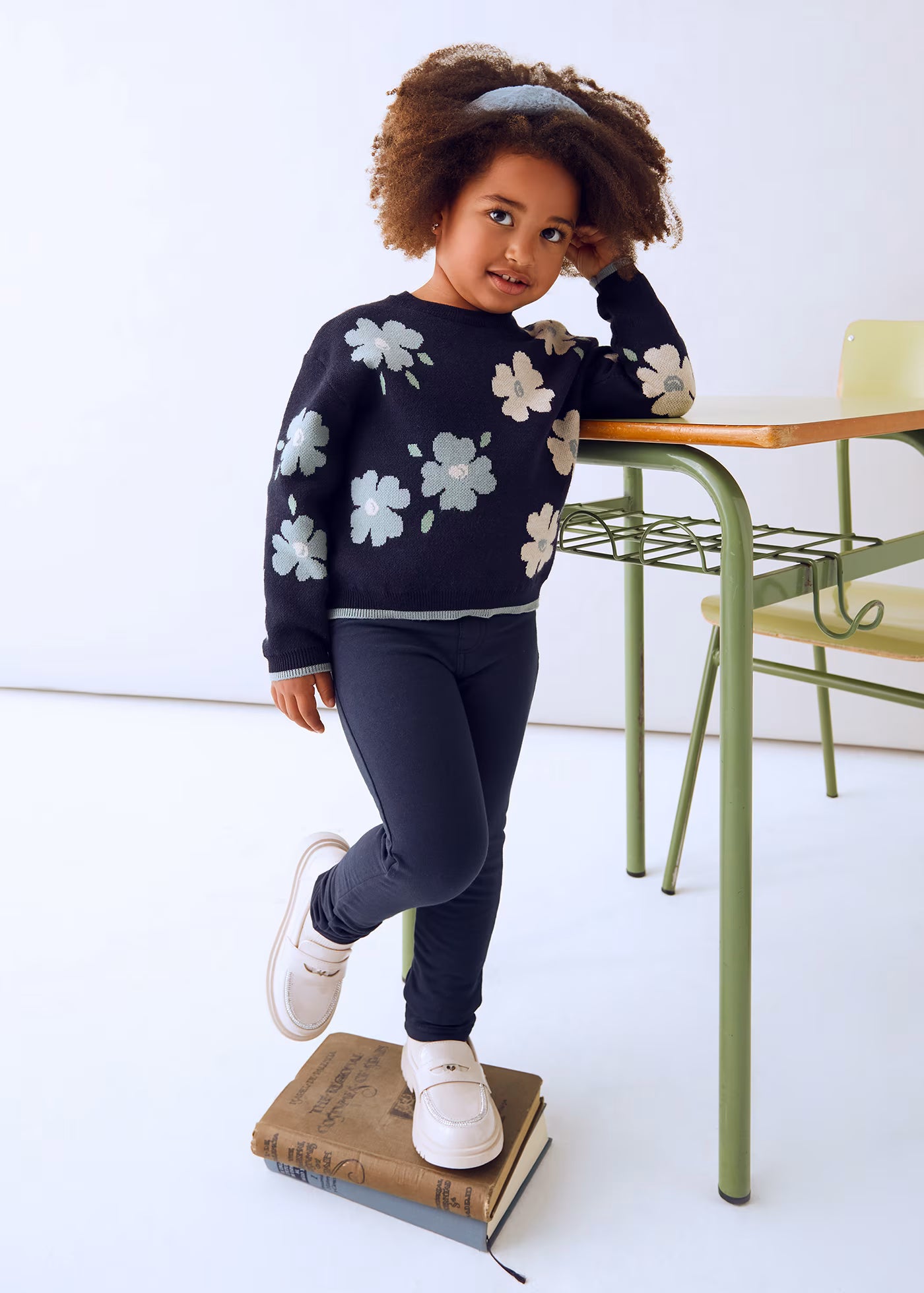 Navy Fleece Basic Jegging - Little Jill & Co.