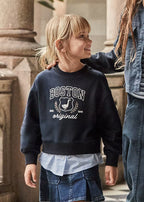 Navy Faldon Pullover - Little Jill & Co.