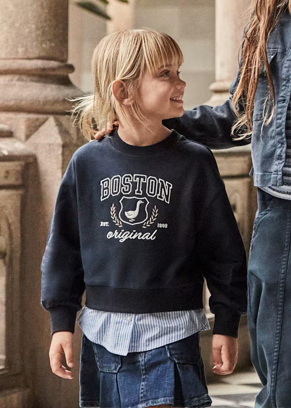 Navy Faldon Pullover - Little Jill & Co.