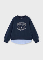 Navy Faldon Pullover - Little Jill & Co.