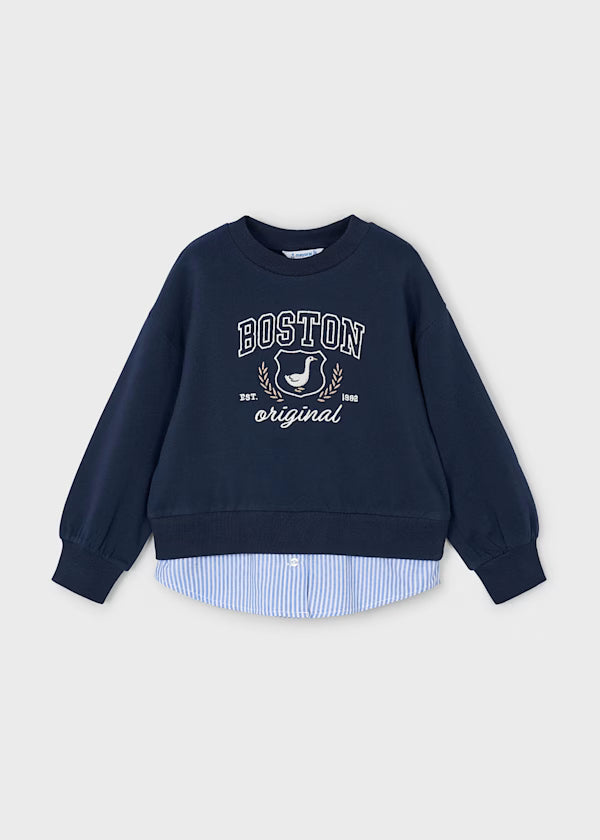 Navy Faldon Pullover - Little Jill & Co.