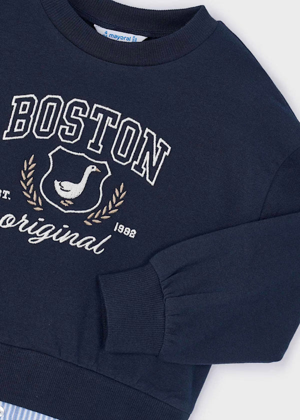 Navy Faldon Pullover - Little Jill & Co.