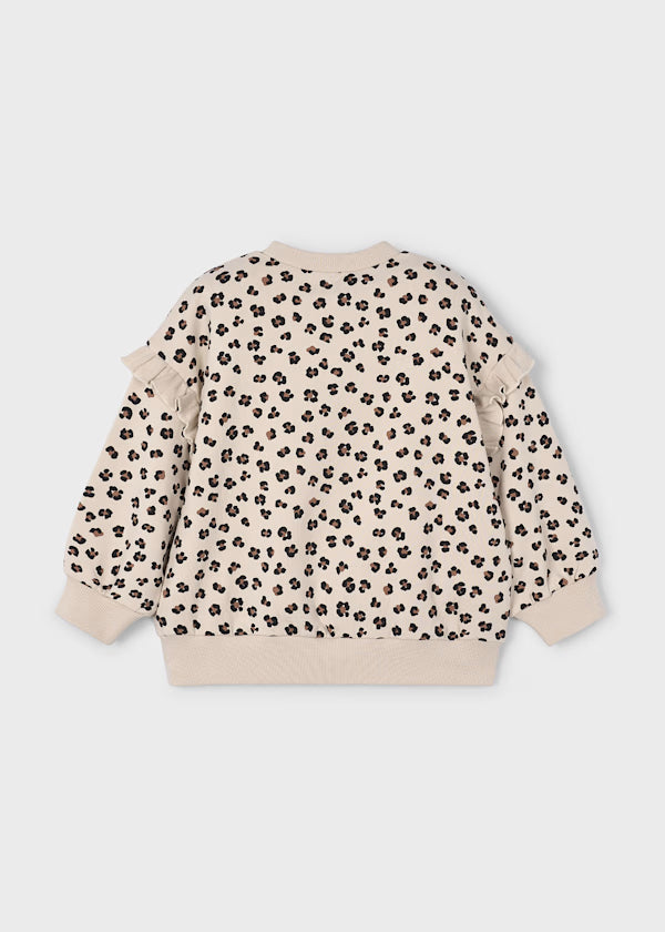 Ruffle Sleeve Leopard Pullover - Little Jill & Co.